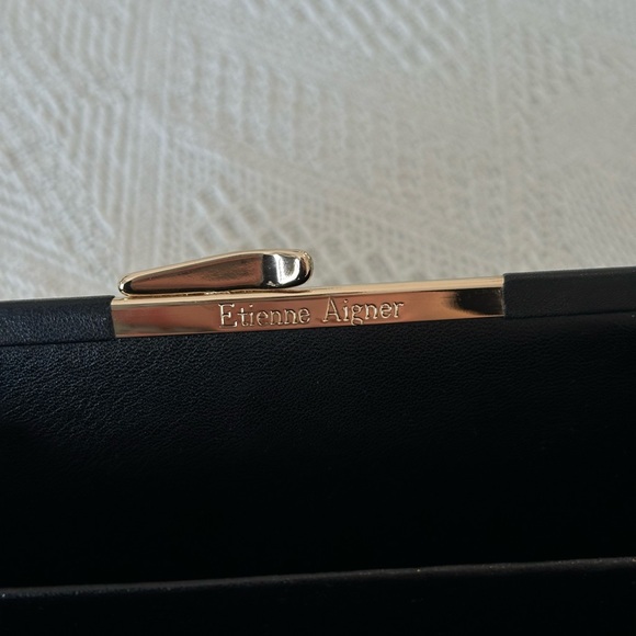 vintage etienne aigner black leather wallet - Picture 7 of 9